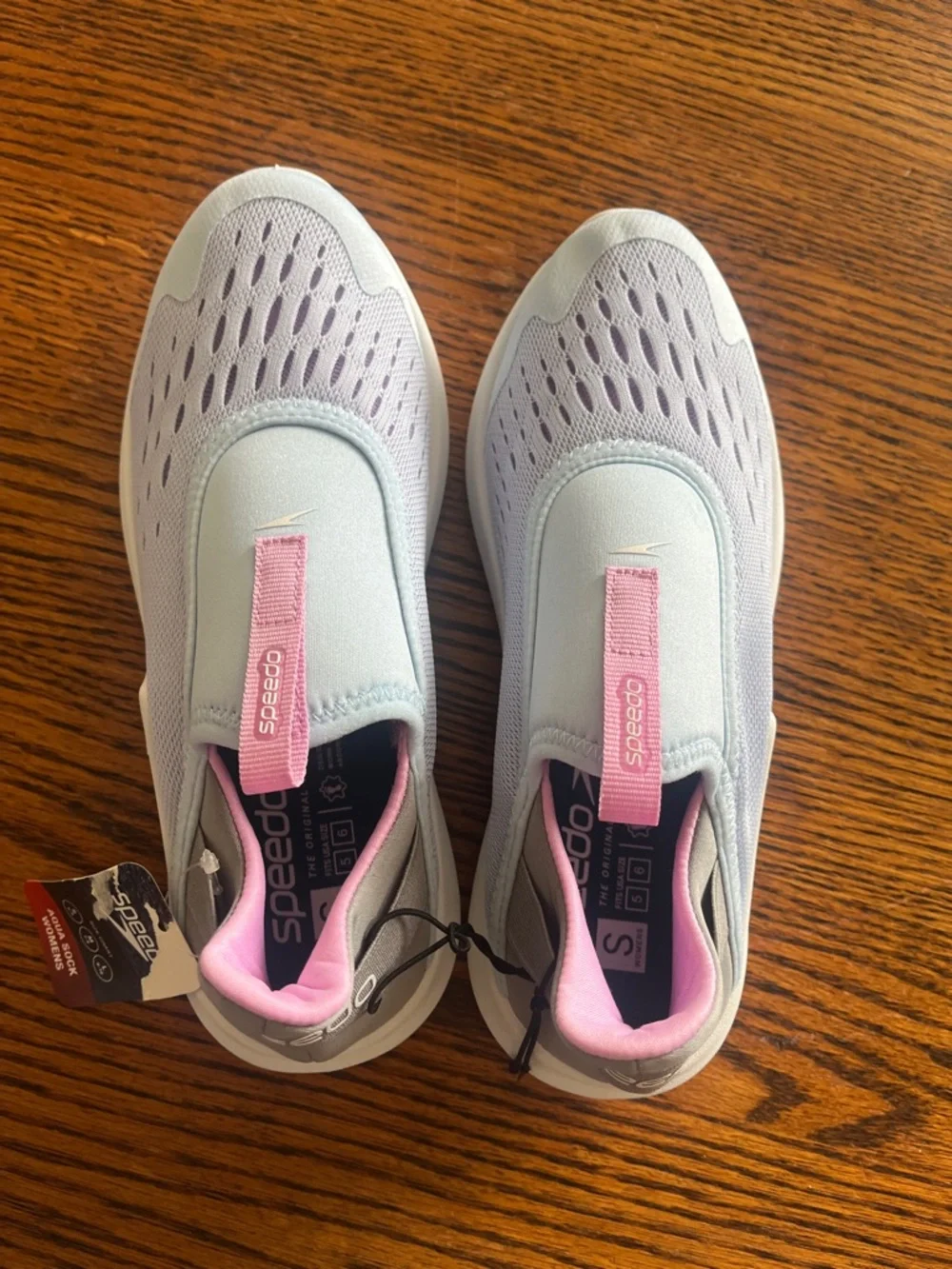 Speedo Kids Light Blue and Pink Slip-On Water Shoes
